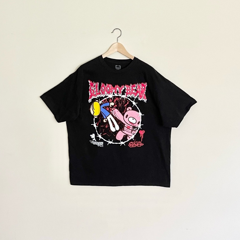 NEW Gloomy Bear Punch Graphic Black T Shirt Adult size XXL